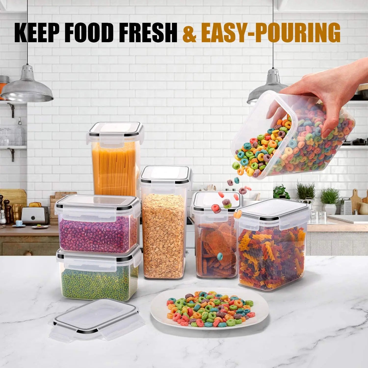 BPA-Free Airtight Food Containers Set — 7 Pieces with Labels & Pen