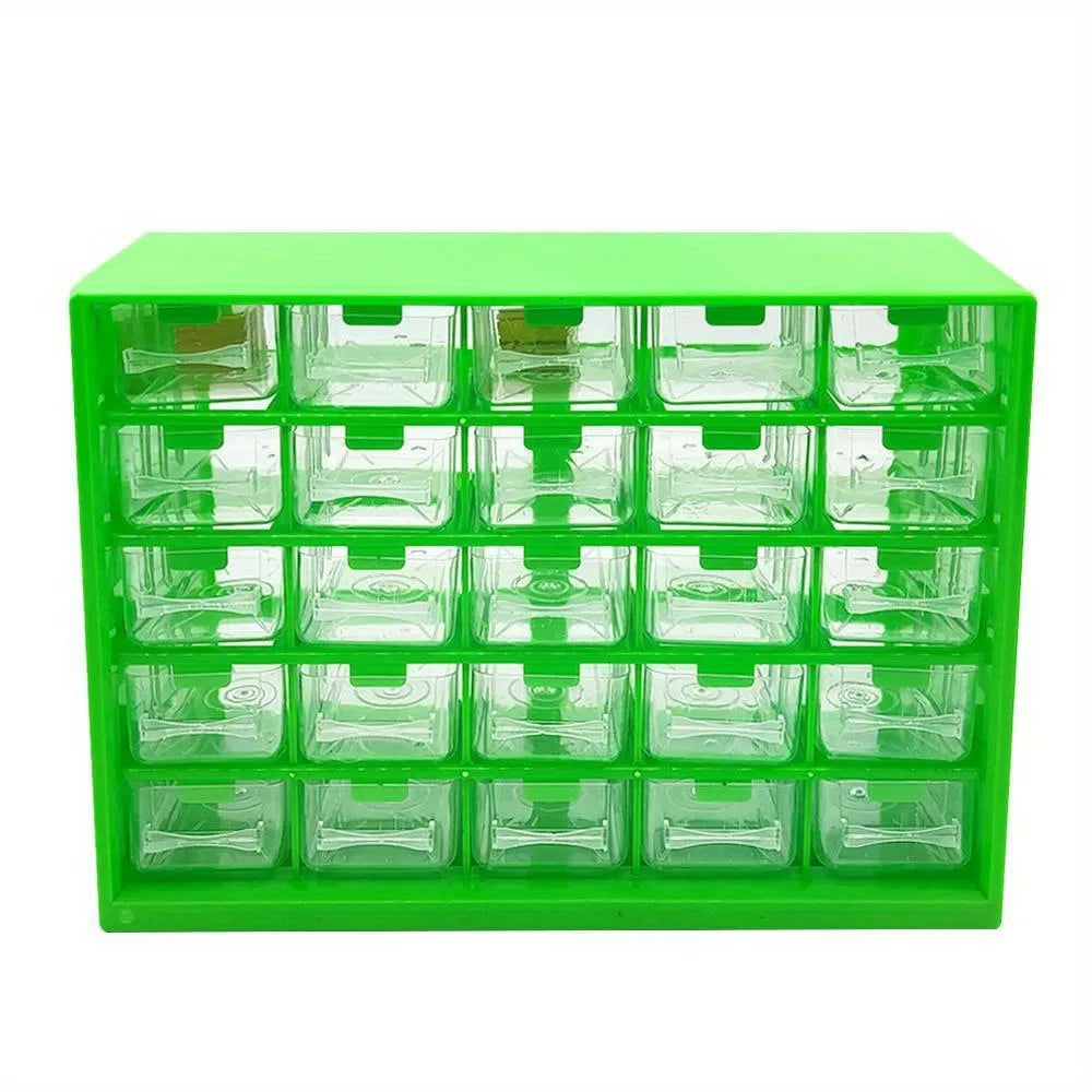 25-Drawer Wall-Mounted Parts Storage Box – ABS Plastic Screw & Component Organizer
