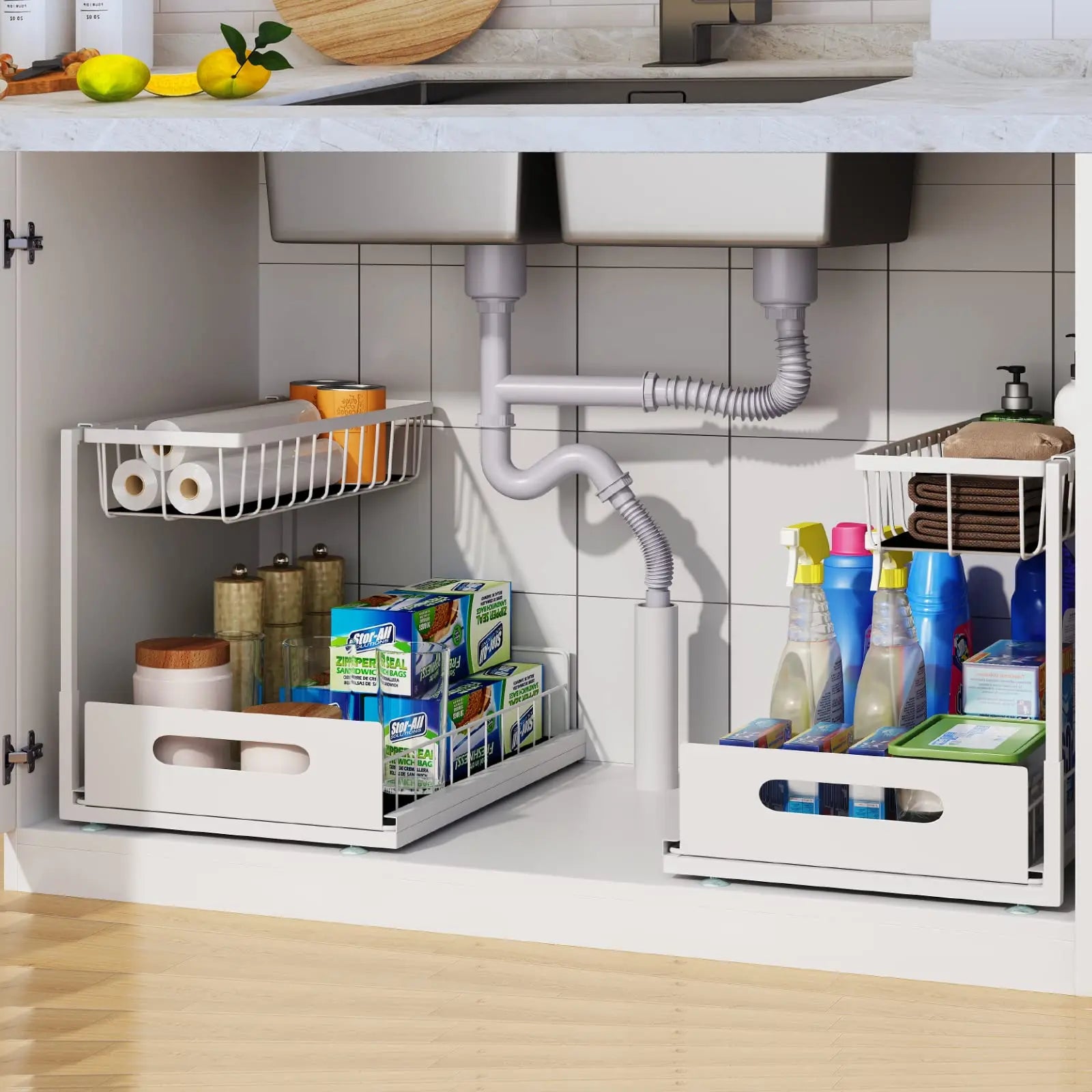 2-Tier Pull-Out Under Sink Cabinet Organizer