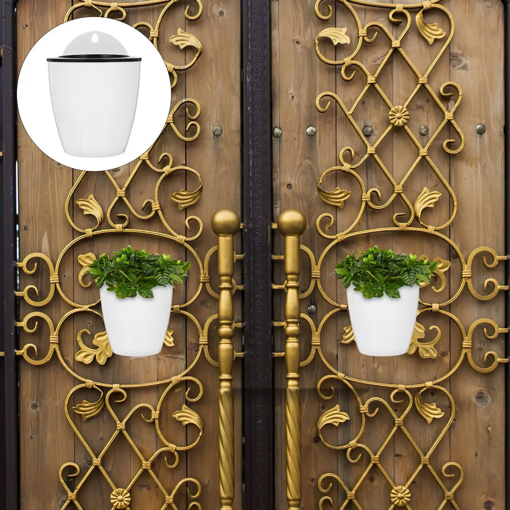 7Pcs Wall Hanging Flower Pot Self Watering Planters Round Plant Container For Garden Plants Succulents Vegetables Indoor Herbs