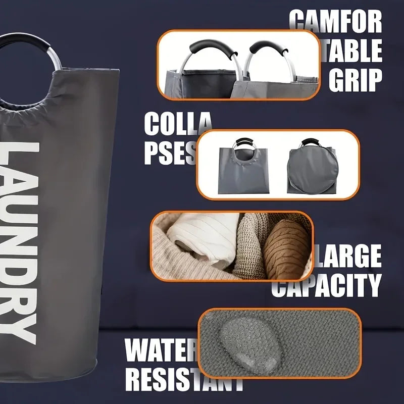 Extra-Large Waterproof Laundry Basket with Padded Handles
