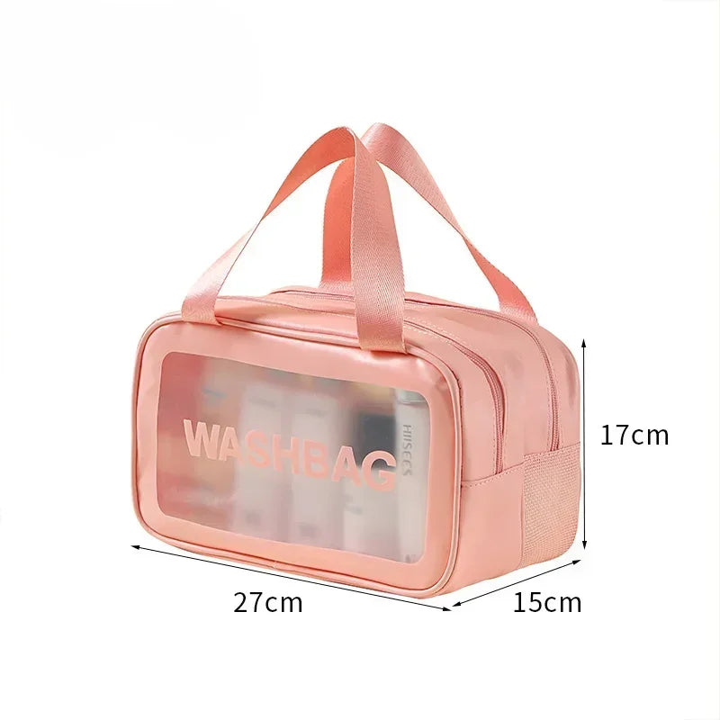 Dry-Wet Separation Toiletry Bag — Double-Layer PU Travel Cosmetic Pouch