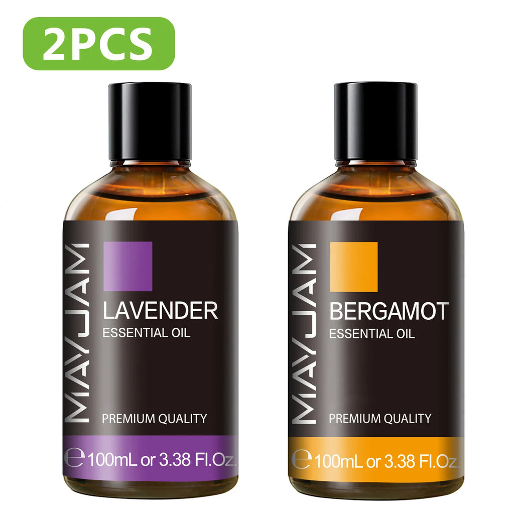 MAYJAM 100ml Pure Plant Essential Oil — Mint, Bergamot, Patchouli, Lemongrass & More