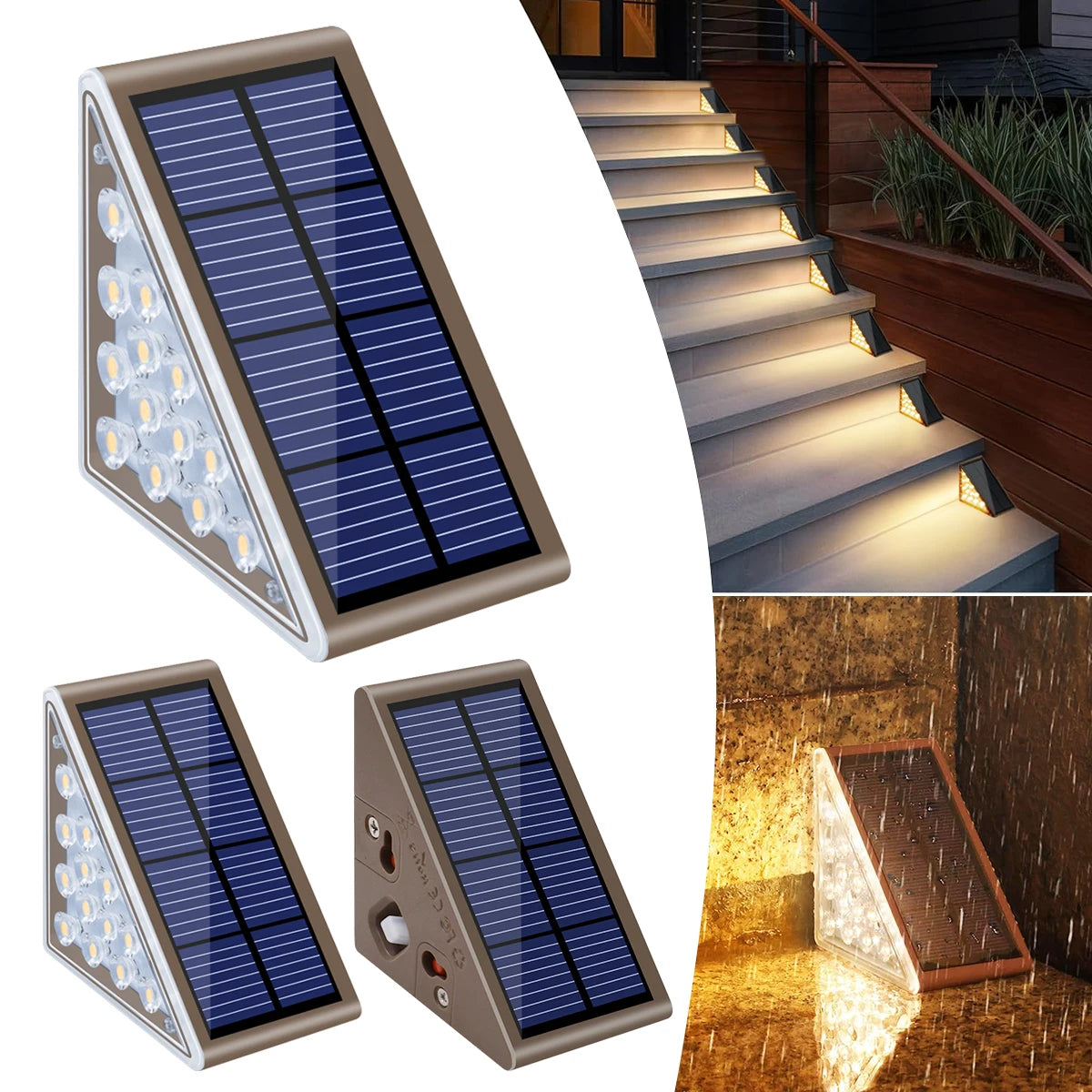 LED Solar Step & Stair Lights – IP67 Waterproof Outdoor Deck & Path Lights for Yard & Garden