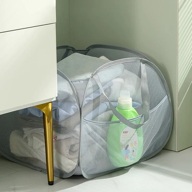 90L Collapsible Pop-Up Laundry Hamper with Handles