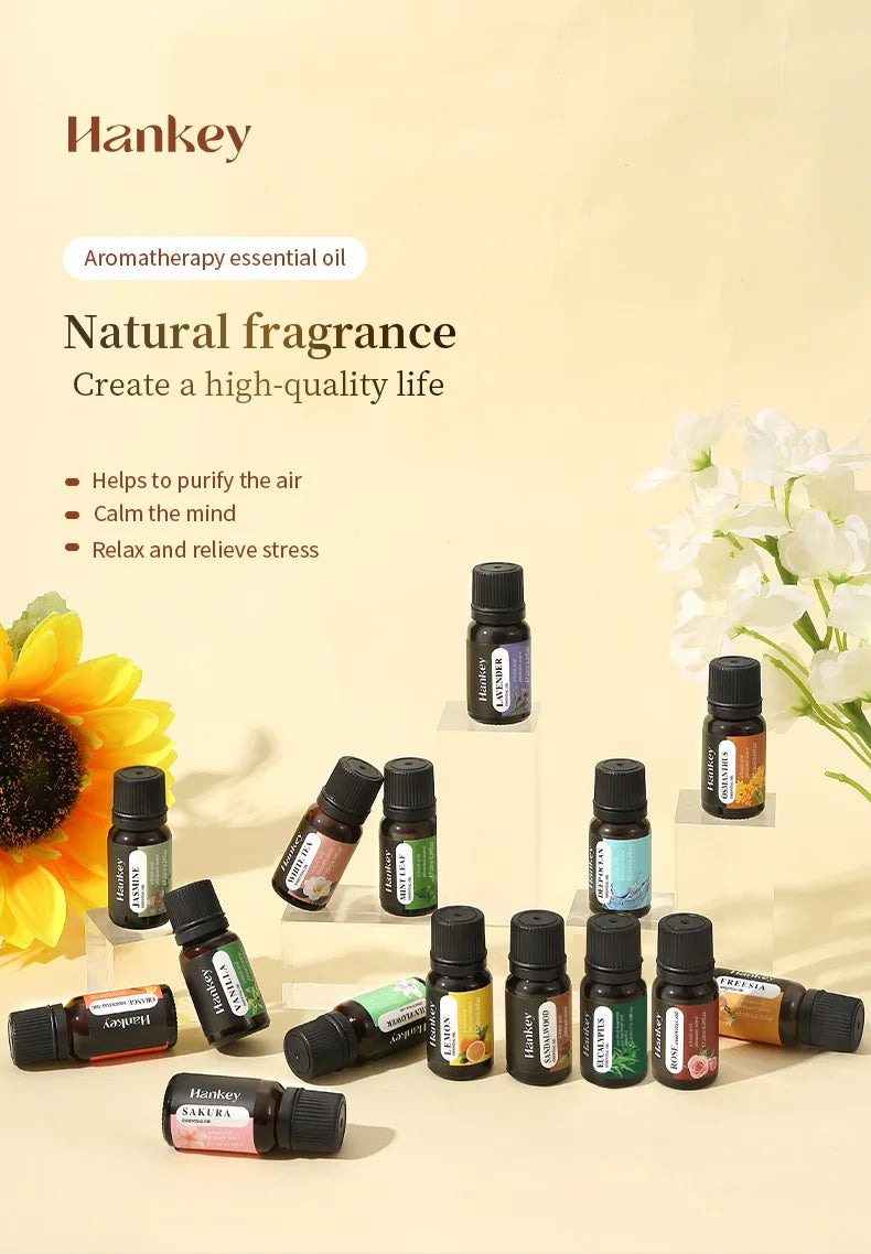 12-Scent Water-Soluble Aromatherapy Essential Oil Set — Humidifier & Reed Diffuser Refill