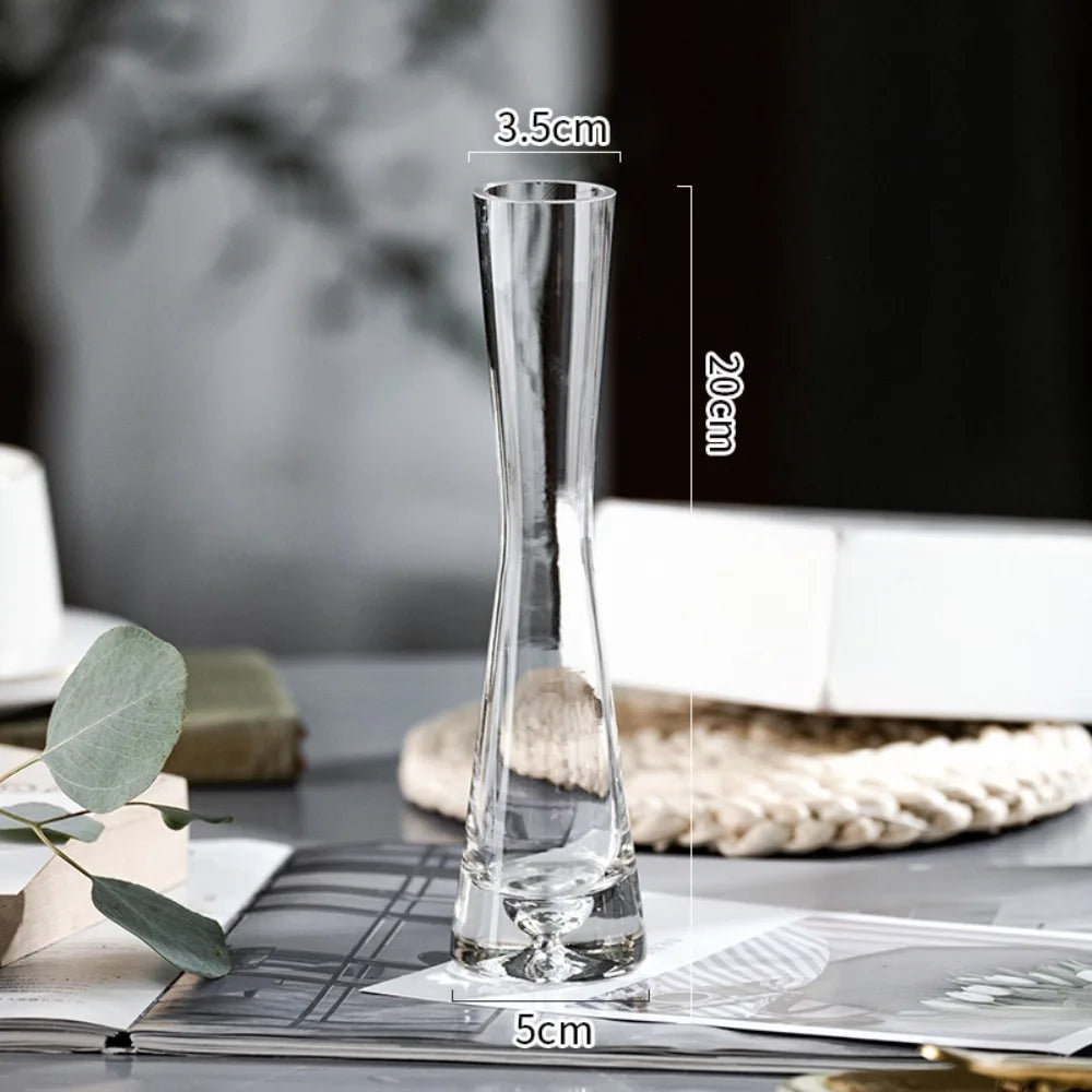 Borosilicate Glass Slanted Mouth Vase — European Style, 2 Designs