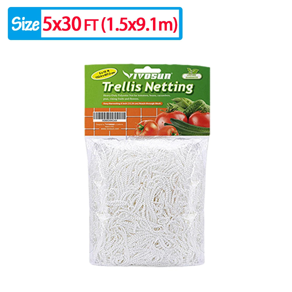 Garden Climbing Trellis Netting – Heavy-Duty Polyester Plant Support Net for Vegetables, Vines & Flowers
