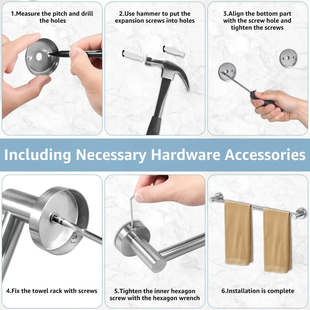 Retractable Stainless Steel Towel Bar — Adjustable 35–63cm, Black or Silver
