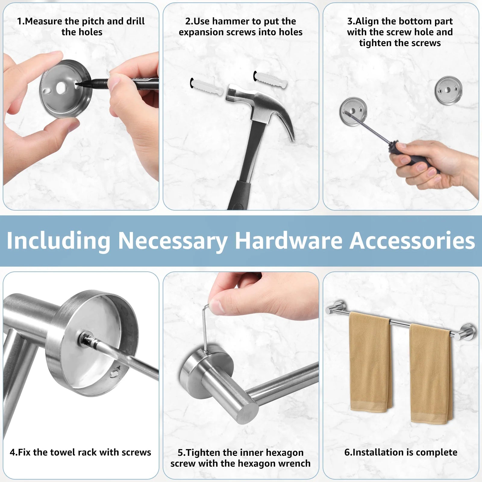 Retractable Stainless Steel Towel Bar — Adjustable 35–63cm, Black or Silver