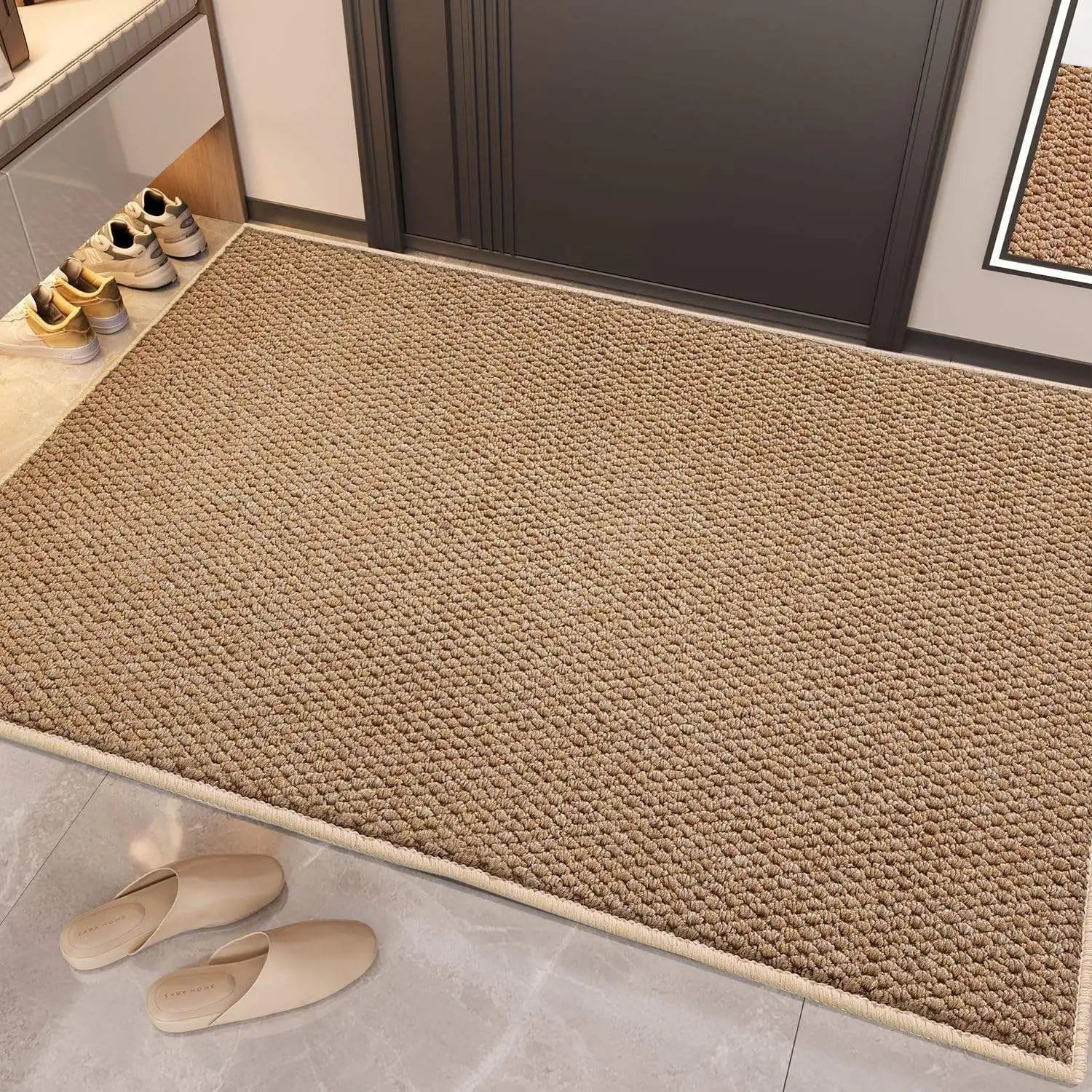 Non-Slip Washable Door Mat – Quick-Dry 3D Loop Pile Entryway Rug 40–80cm