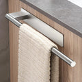 Matte Black Double Towel Bar — No-Drill Adhesive, Stainless Steel, Bathroom & Kitchen