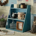 Solid Wood Retro Desktop Organizer — Multi-Layer Storage Rack