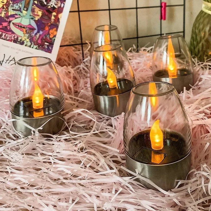 Solar Powered Flameless LED Candle Lamp — Outdoor Waterproof Night Light