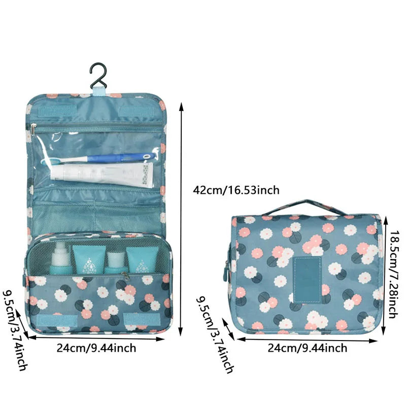 Foldable Hook Cosmetic Bag — Waterproof Travel Makeup Organizer, 24×19cm