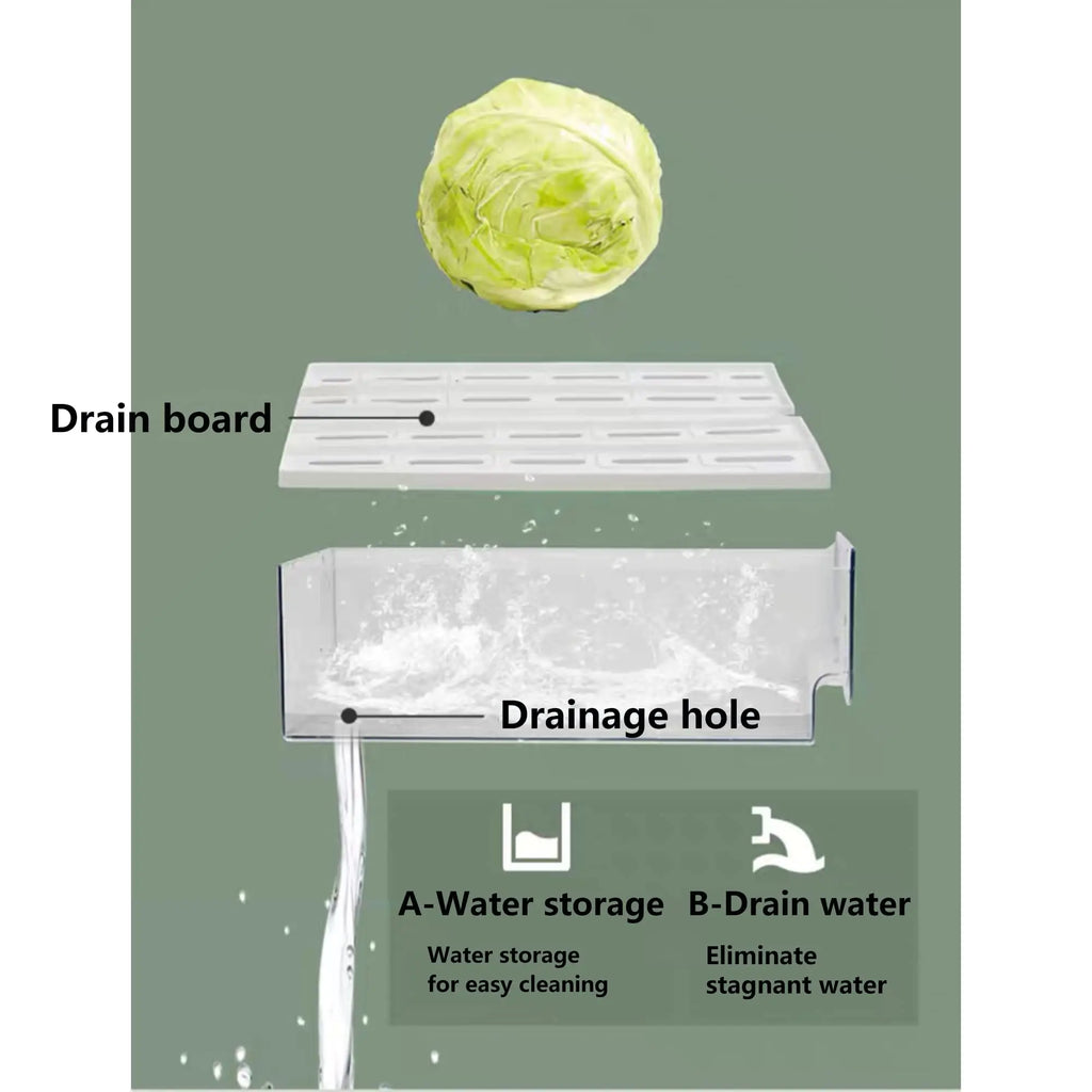 Stackable Fridge Organizer Bins — Draining Base, Large Capacity