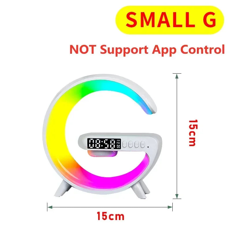 Smart Wake-Up Light — Wireless Charger, Bluetooth Speaker & RGB Atmosphere