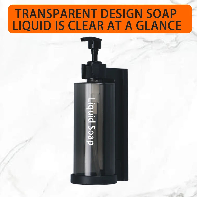 300ml Wall-Mount Soap & Shampoo Dispenser — Lockable, No-Drill Install