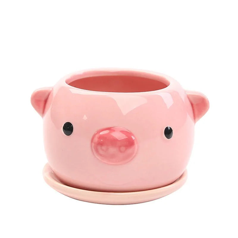 Cartoon Animal Succulent Flowerpot – Lightweight Breathable Ceramic Planter