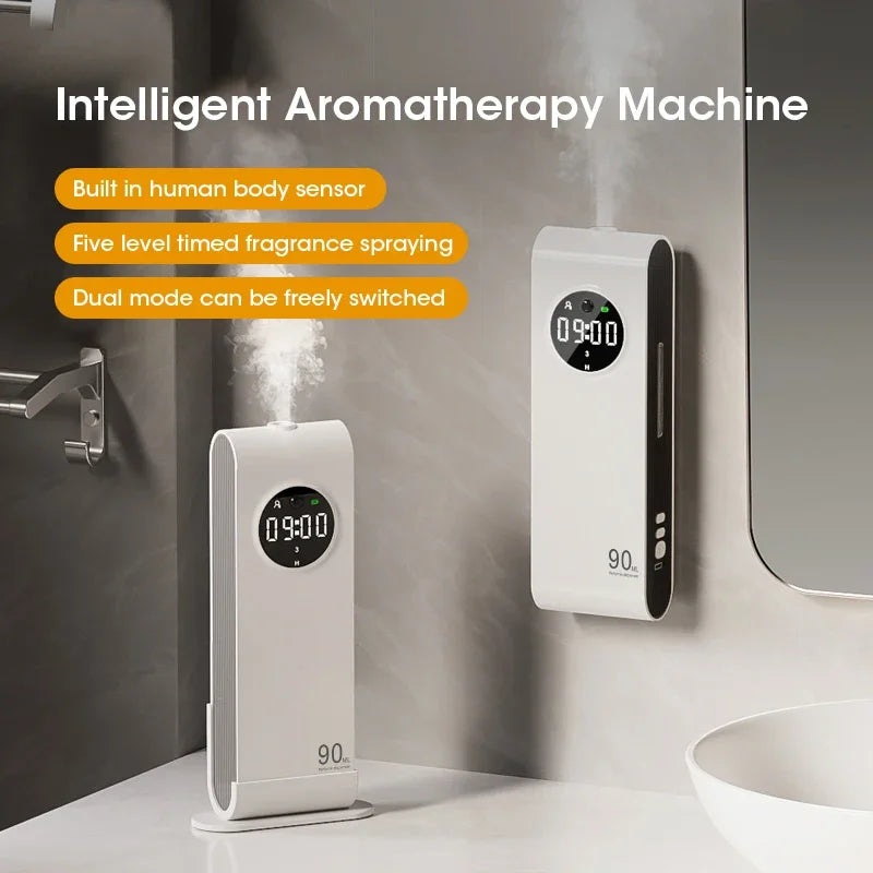 Wall-Mounted Automatic Sensor Aroma Diffuser — USB Rechargeable with Clock