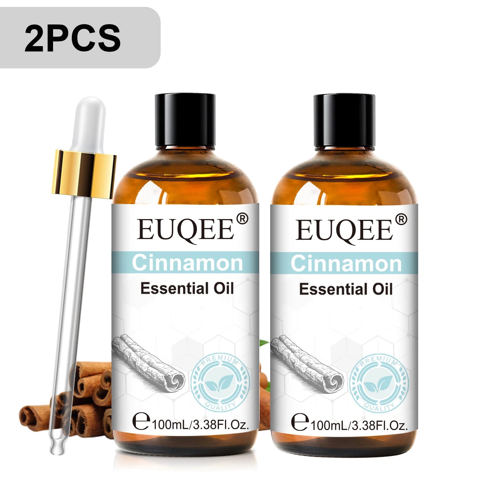 EUQEE 100ml Pure Essential Oil — Vanilla, Lavender, Cinnamon or Lemon — Diffuser & Candle Making
