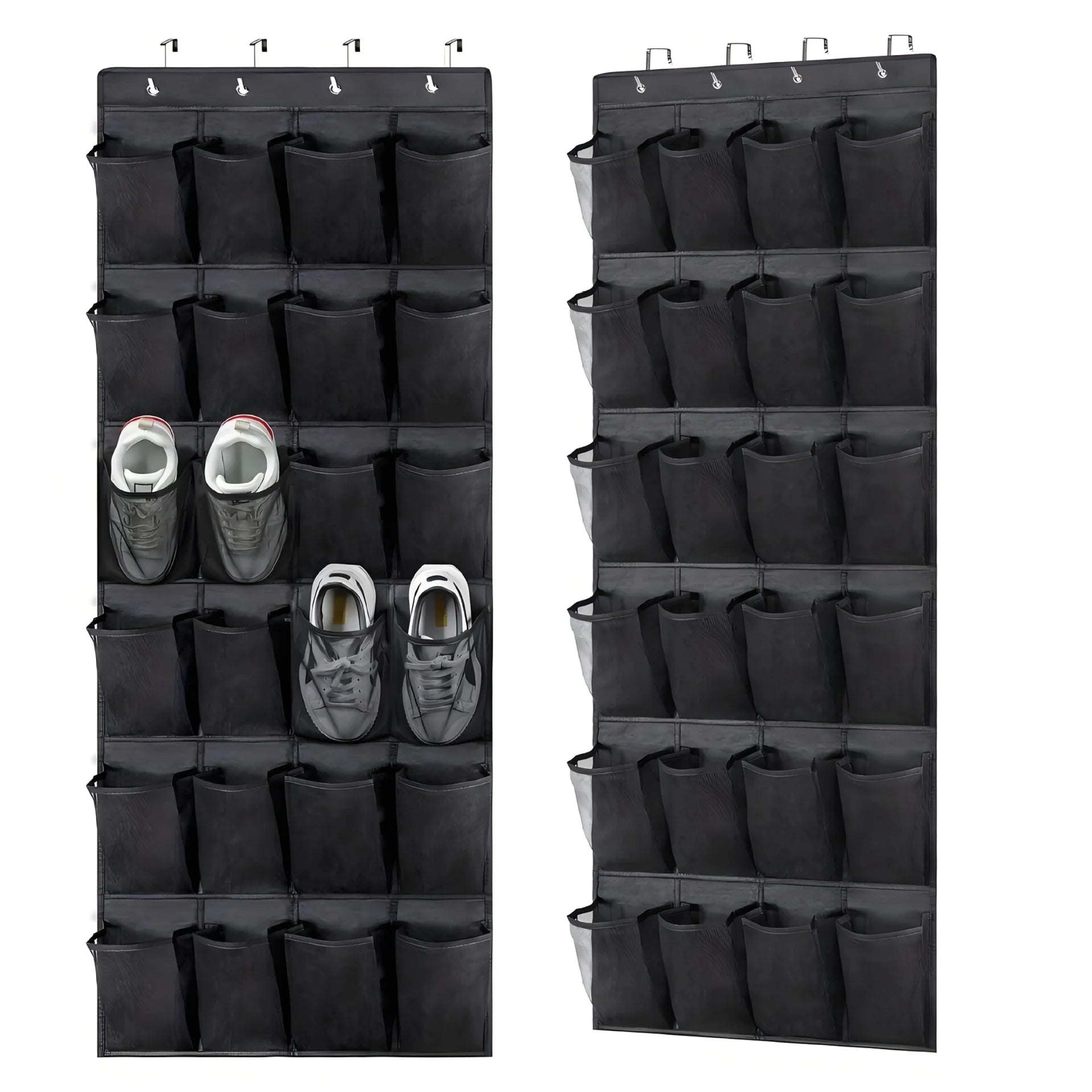 Over-Door Mesh Shoe Organizer — 14, 24 or 40 Grid Pockets, Foldable