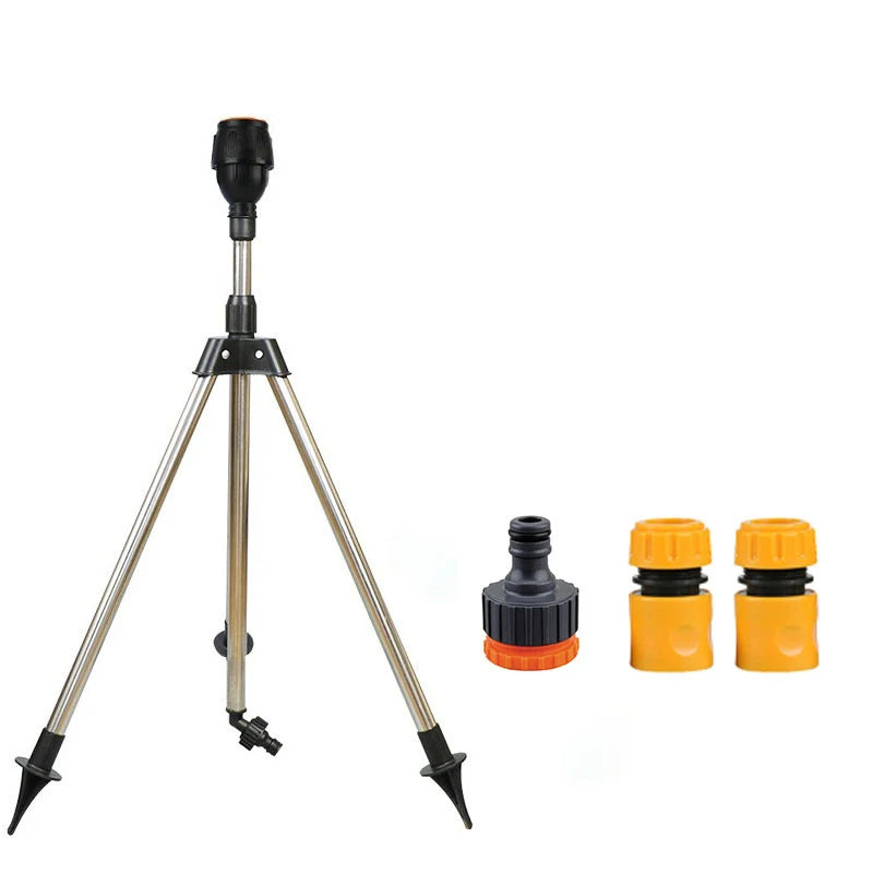 360° Rotating Garden Sprinkler with Stainless Steel Tripod – Adjustable Lawn Irrigation Stand