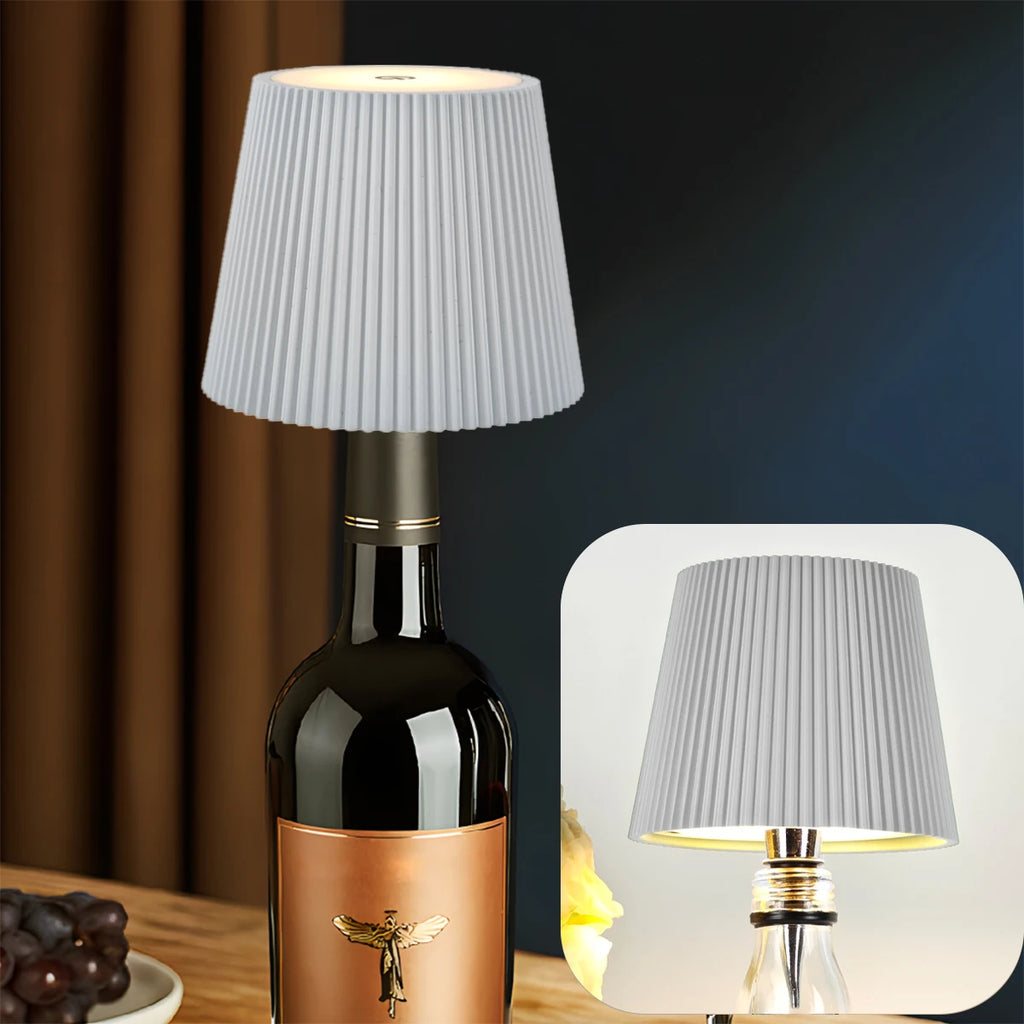Wireless Wine Bottle LED Lamp — Touch Dimming, USB Rechargeable