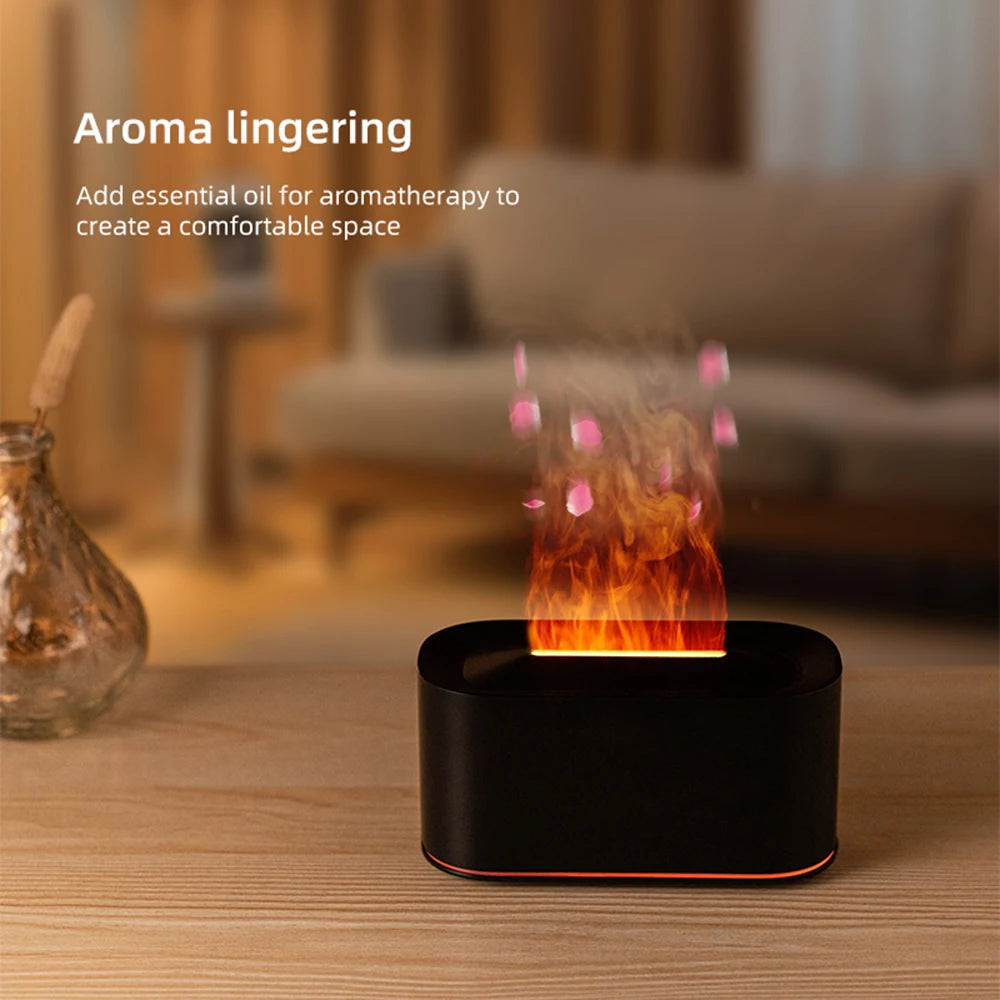 Flame Essential Oil Diffuser — 7 Colour LED Humidifier with Auto-Off
