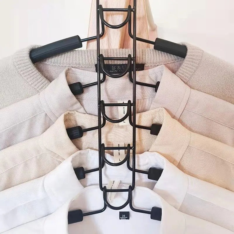 Multi-Layer Space-Saving Metal Clothes Hanger