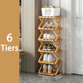 Foldable Bamboo Shoe Rack for Entryway
