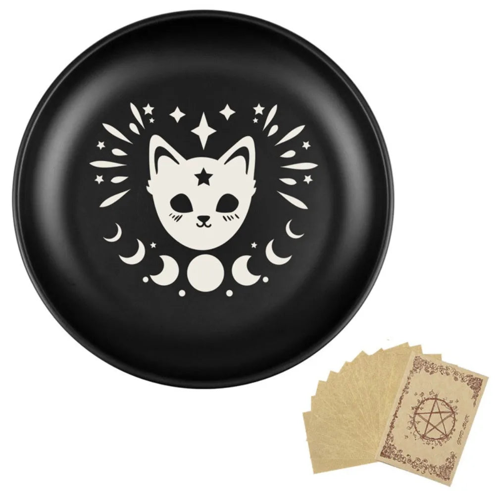 Black Stainless Steel Decorative Tray — Jewellery Dish & Altar Plate