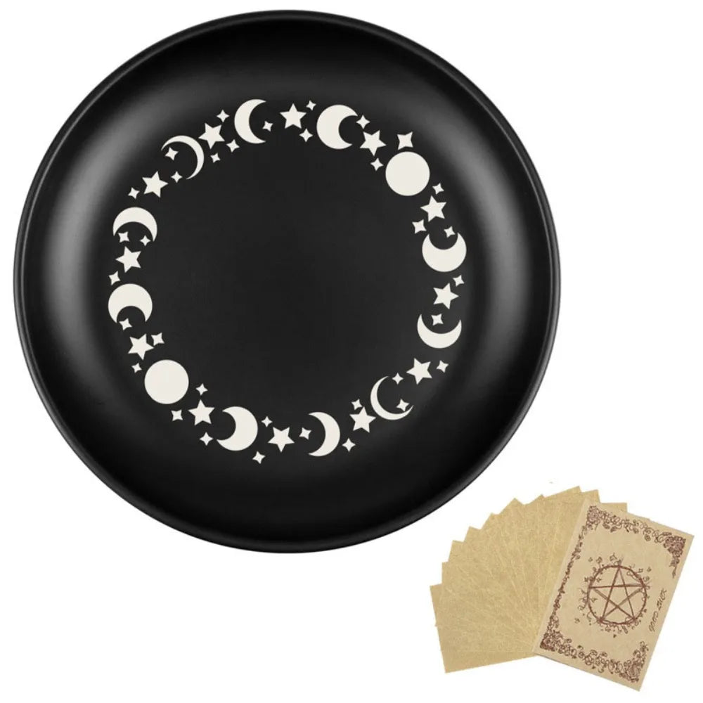 Black Stainless Steel Decorative Tray — Jewellery Dish & Altar Plate