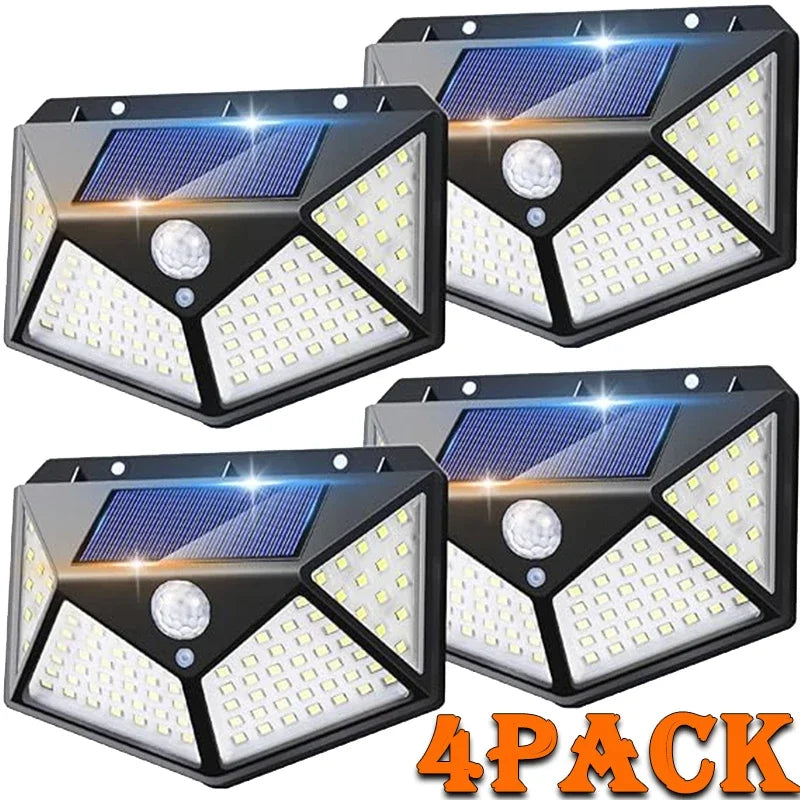 Solar Wall Light — 100 LED, Motion Sensor, Waterproof Outdoor