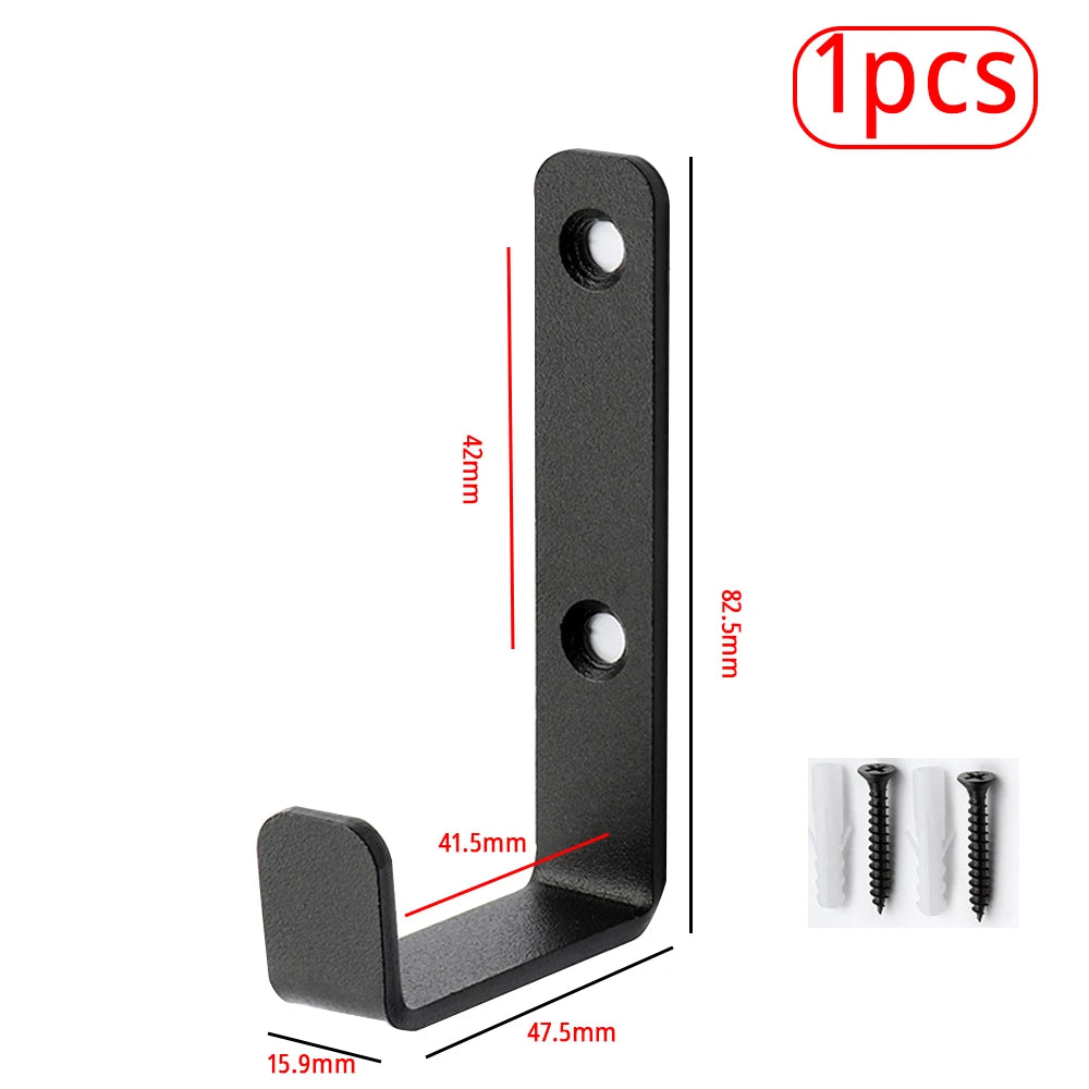 Heavy-Duty Black Metal Wall Hook — Coat, Towel & Bag Hanger