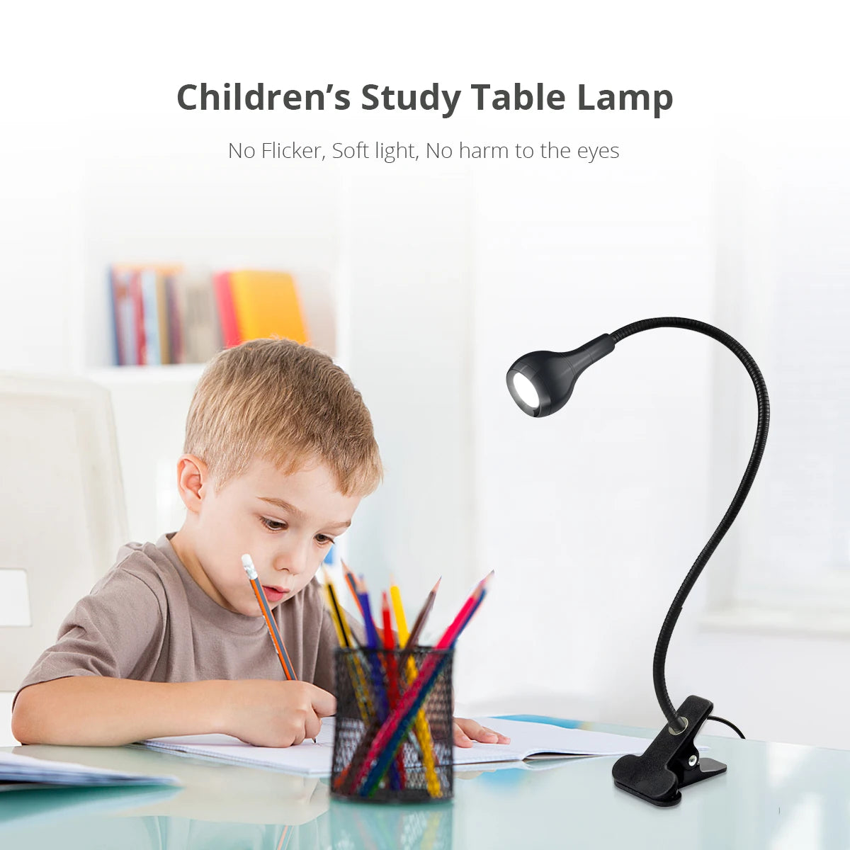 Flexible USB Clip Desk Lamp — Gooseneck, Warm or Cool White, Black or Silver