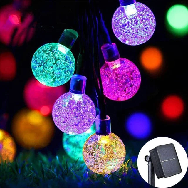 Solar Crystal Globe Fairy Lights — Waterproof, Garden & Party Decor