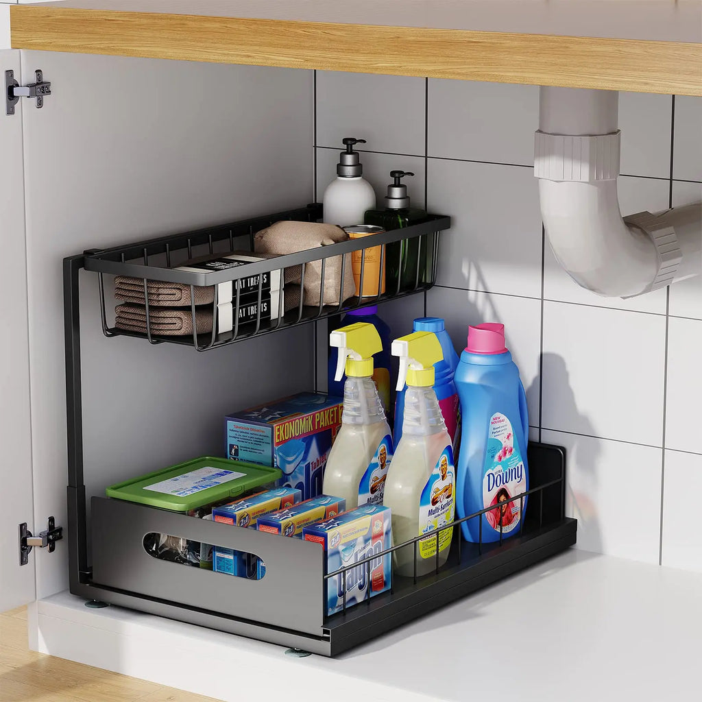 2-Tier Pull-Out Under Sink Cabinet Organizer
