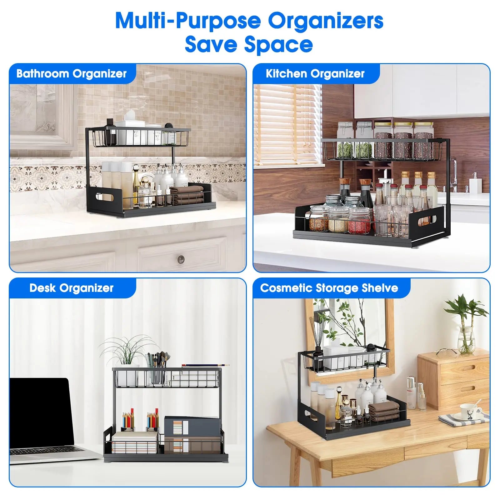 2-Tier Pull-Out Under Sink Cabinet Organizer