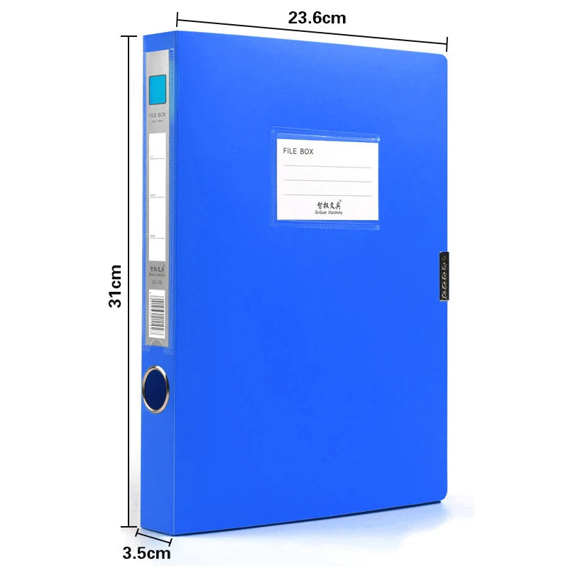PP Standing A4 File Box — Waterproof Document Organizer, 3 Spine Widths