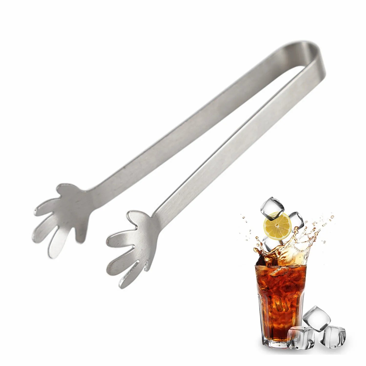 Stainless Steel Mini Serving Tongs — for Sugar, Ice, Snacks & Coffee Bar