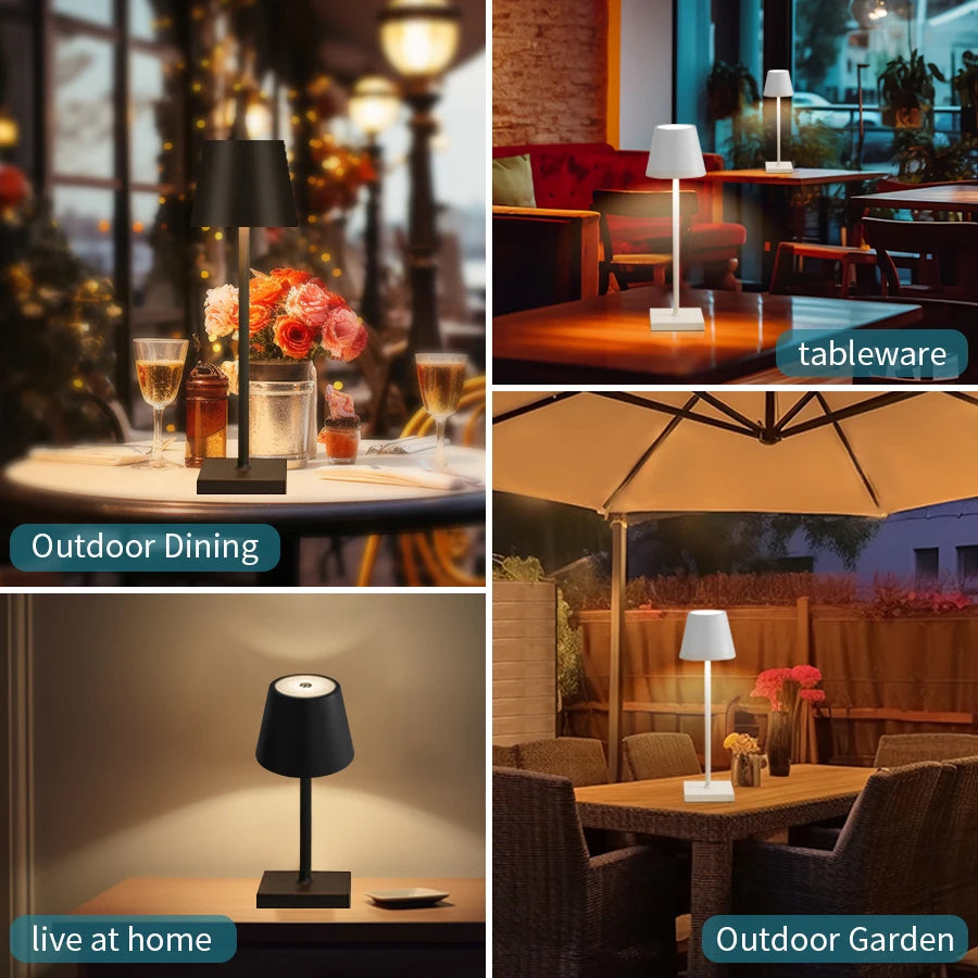 Rechargeable LED Desk Lamp — Touch Dimming, 3 Colour Temperatures