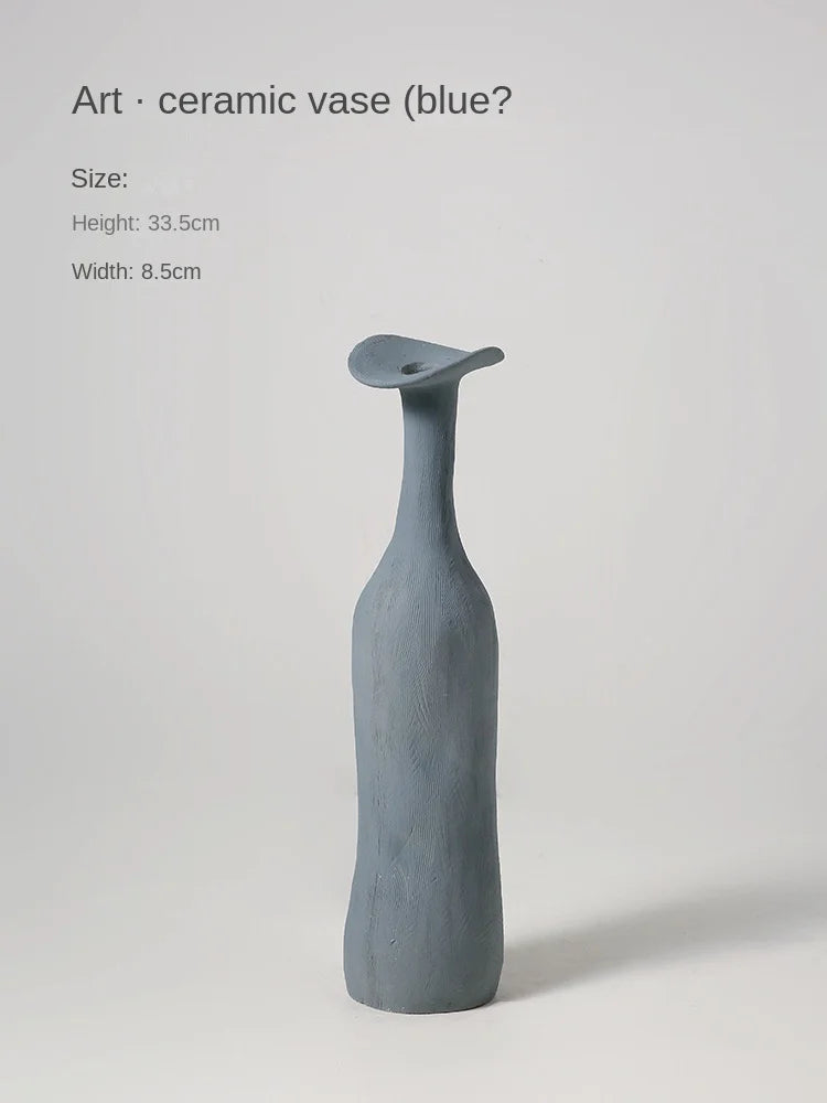 Nordic Morandi Ceramic Vase — Handmade Inkjet Finish