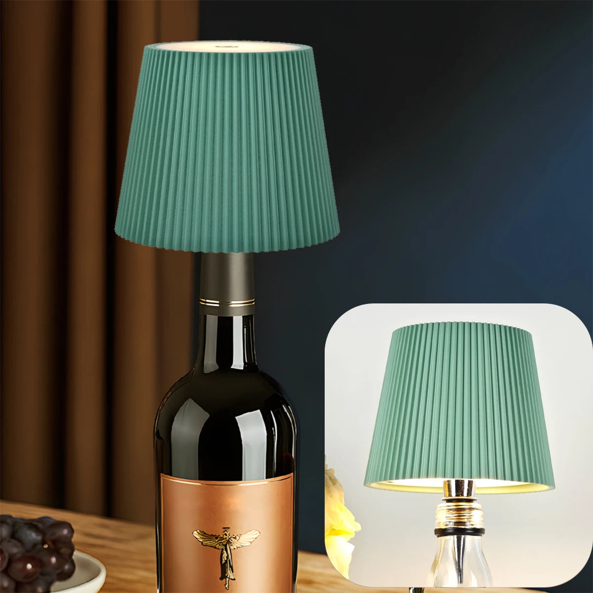 Wireless Wine Bottle LED Lamp — Touch Dimming, USB Rechargeable