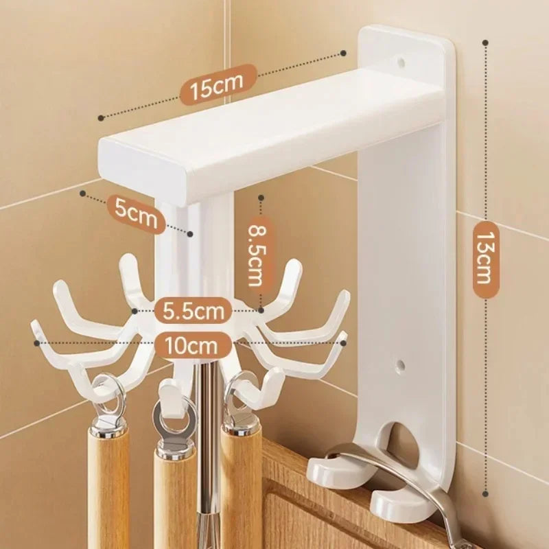 360° Rotatable Kitchen Hook Rack — No-Drill, Spoon & Utensil Hanger