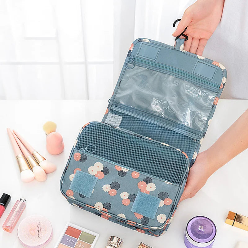 Foldable Hook Cosmetic Bag — Waterproof Travel Makeup Organizer, 24×19cm