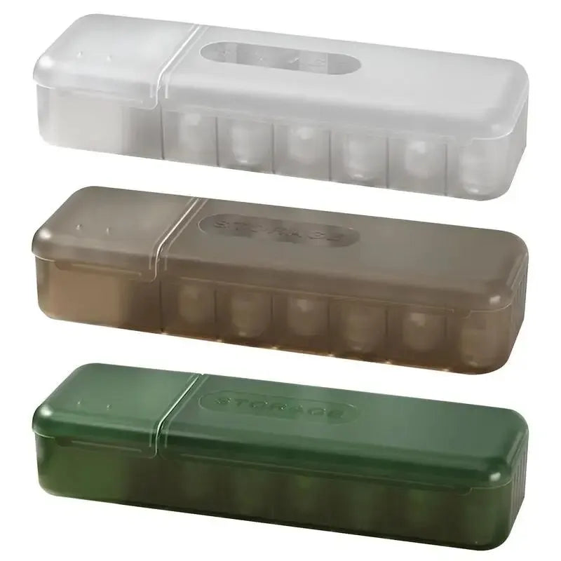 7-Compartment PP Cable Storage Box — 28.5 × 8.5 × 5.8 cm