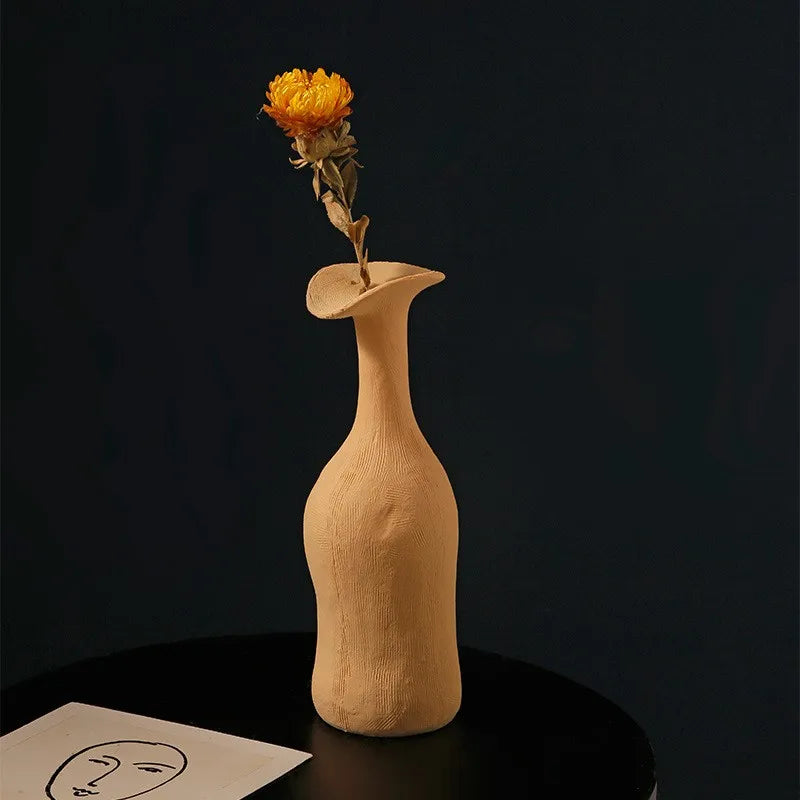 Nordic Morandi Ceramic Vase — Handmade Inkjet Finish