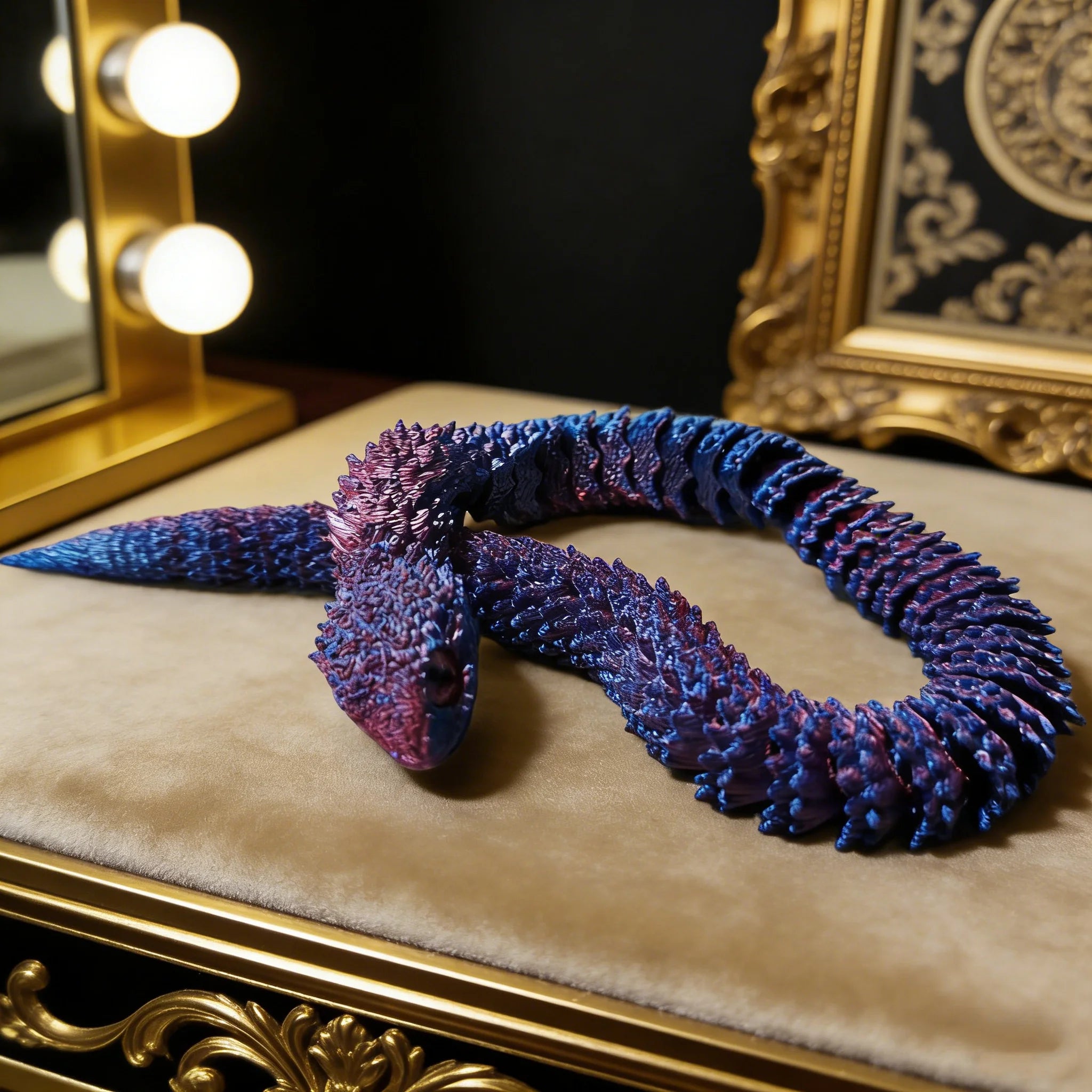 3D Printed Articulated Snake Figurine — 30 cm Chinese Zodiac Collectible