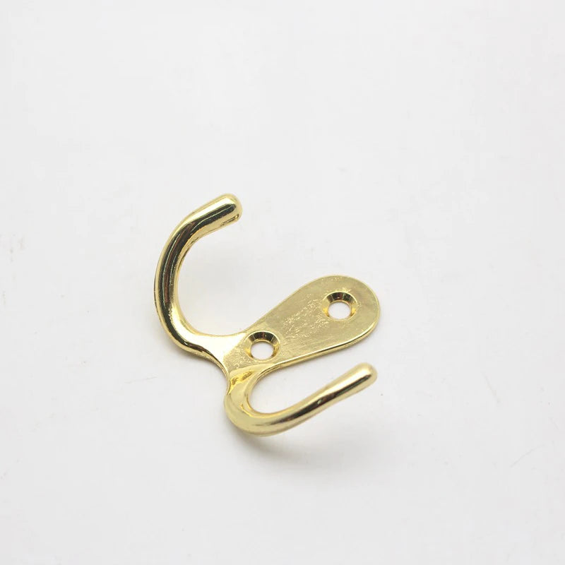 Retro Zinc Alloy Wall Hook — Single or Double Prong for Coats, Bags & Towels